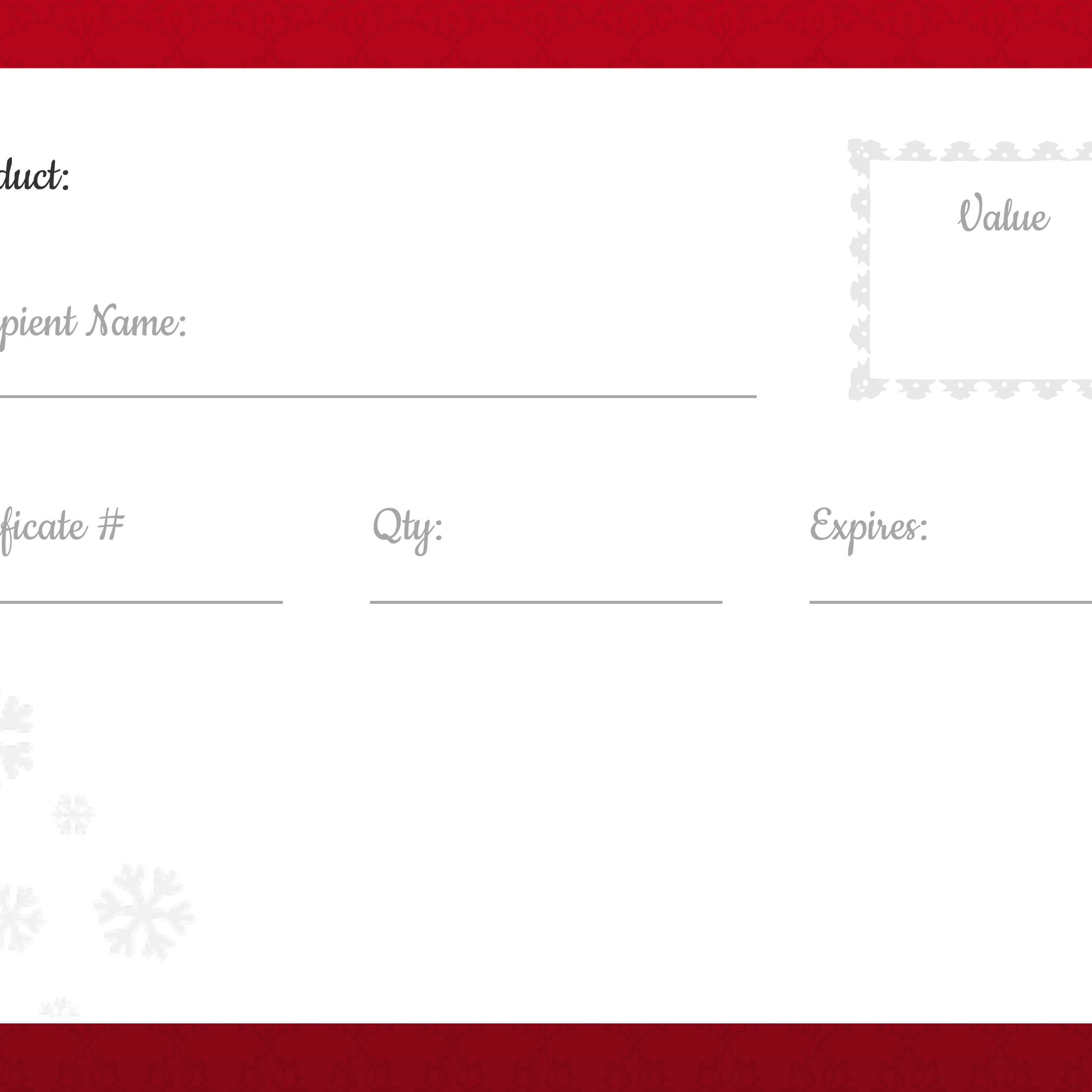 A blank red and white certificate template with spaces for personal details.